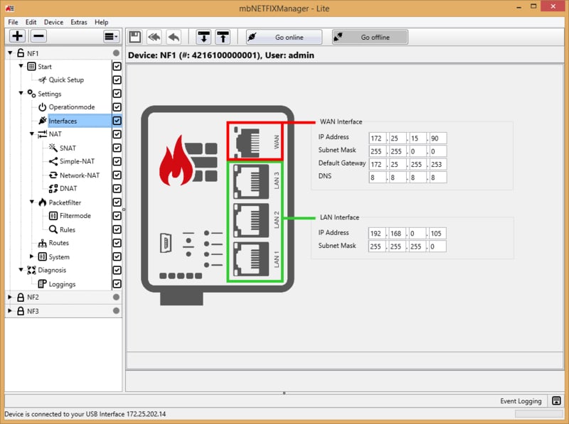 mbNETFIX Lite Manager screenshot Interfaces