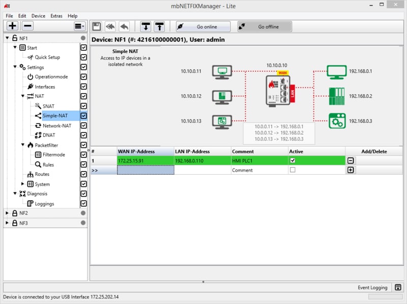 mbNETFIX Lite Manager screenshot SimpleNAT